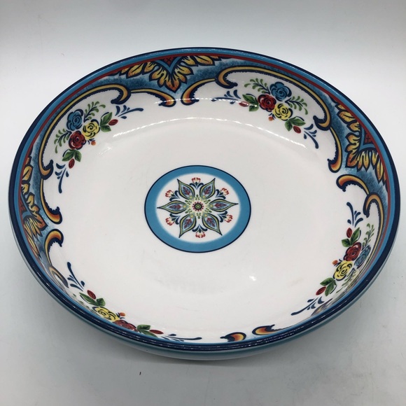 Euro Ceramica Zanzibar 8.5” Pasta Bowl Dinner Floral Roses Ceramic REPLACEMENT - Picture 4 of 12